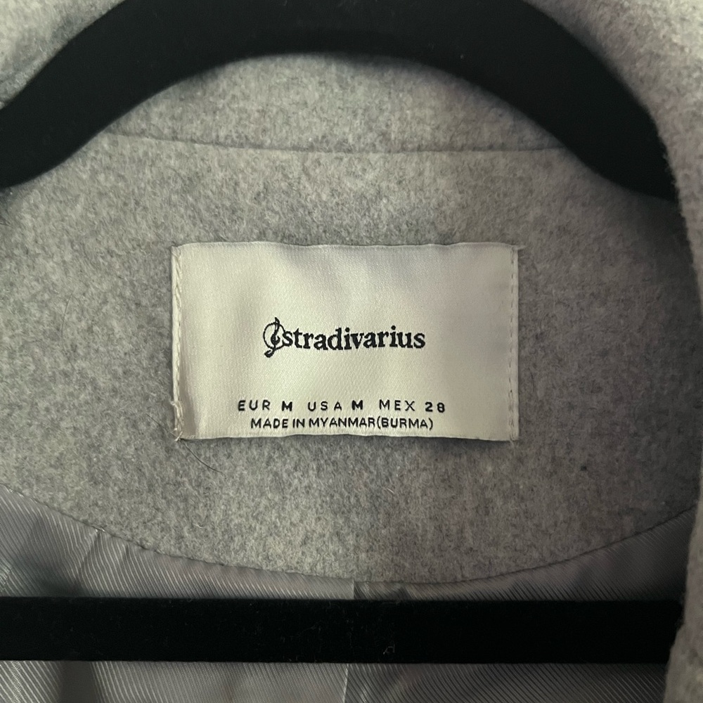 Wool Light Grey Peacoat - Picture 3 of 4